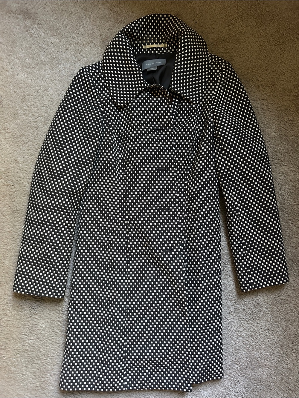 Ann Taylor Black & White Overcoat